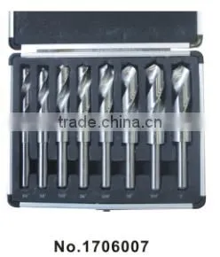 8Pc HSS 1/2" Reduce Shank Twist Drill Bit Set