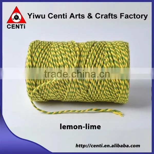 Low price orange and yellow coloured original cotton bakers twine double colour bakers twine