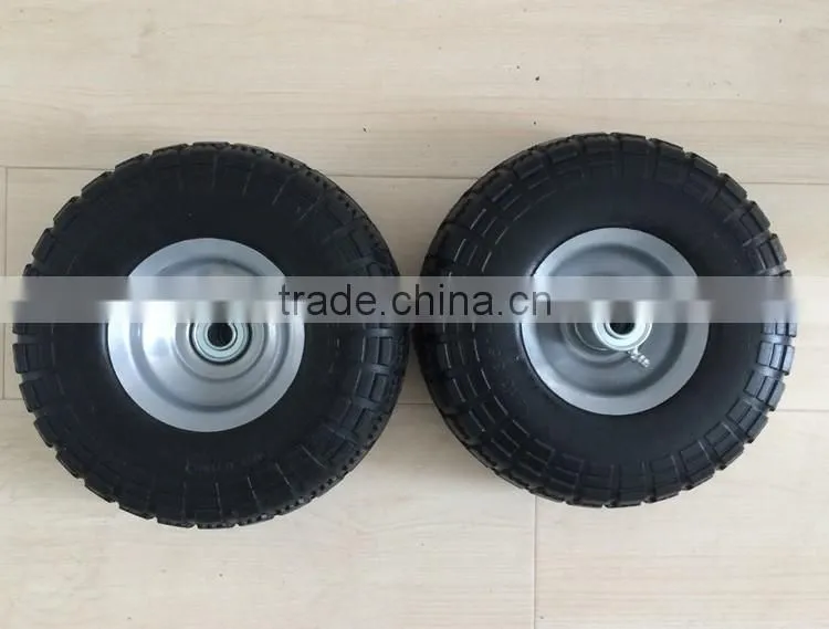 Steel hub small PU wheel 4.10 350-4 tyre