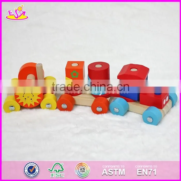 2017 New design funny children play wooden train toys W04A295