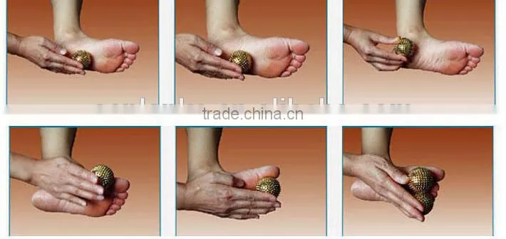 dia.3.2/4.7/5.5cm gold or silvery magnetic hand massager
