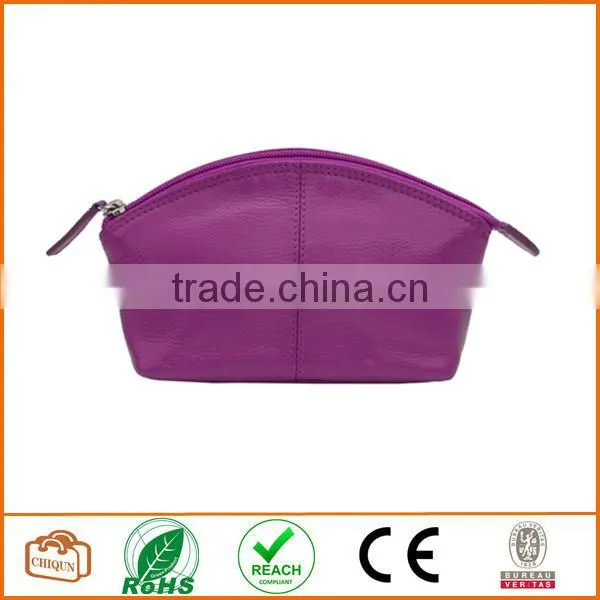 Leather Cosmetic Pouch Fuchsia