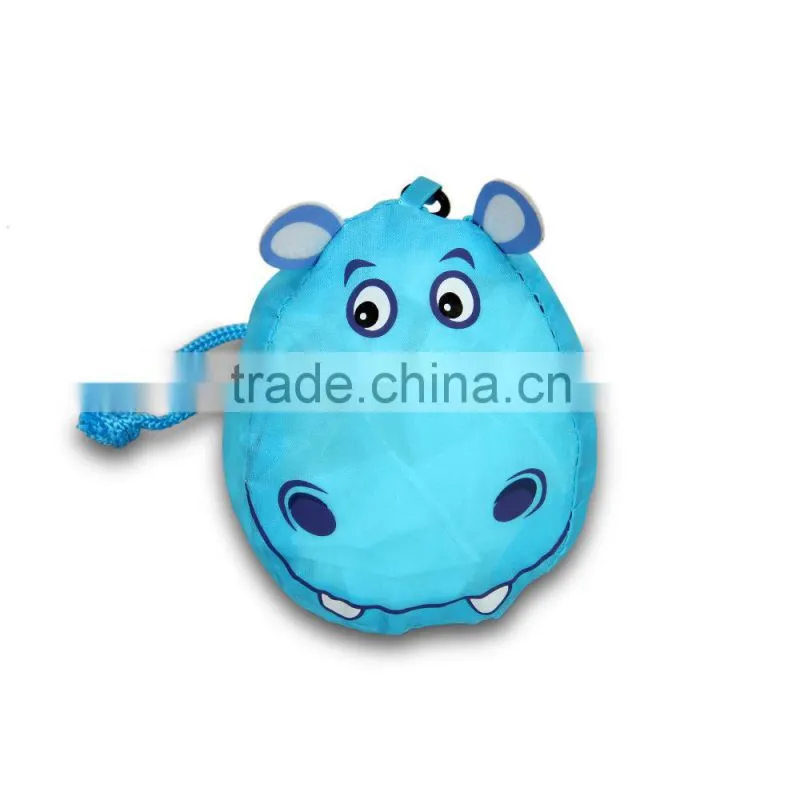 Hippo Animal Folded Shopping Bag