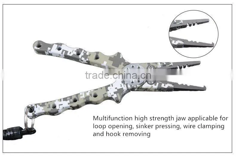 QJ-FP002 7inch camouflage aluminum handle tungsten blade fishing pliers