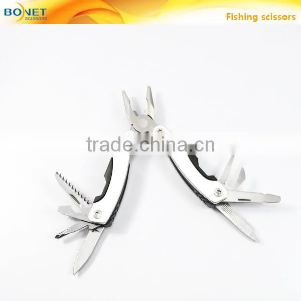 SFI0003B FDA qualified multi purpose Stainless steel folding fly fishing pliers scissor