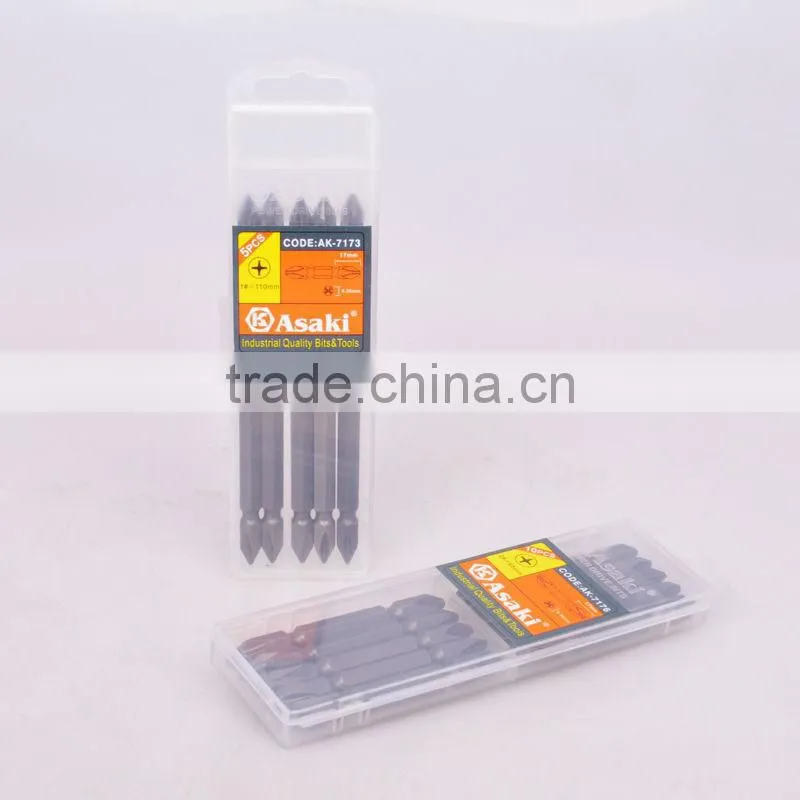 Double end screwdriver bits phillip and flat double head