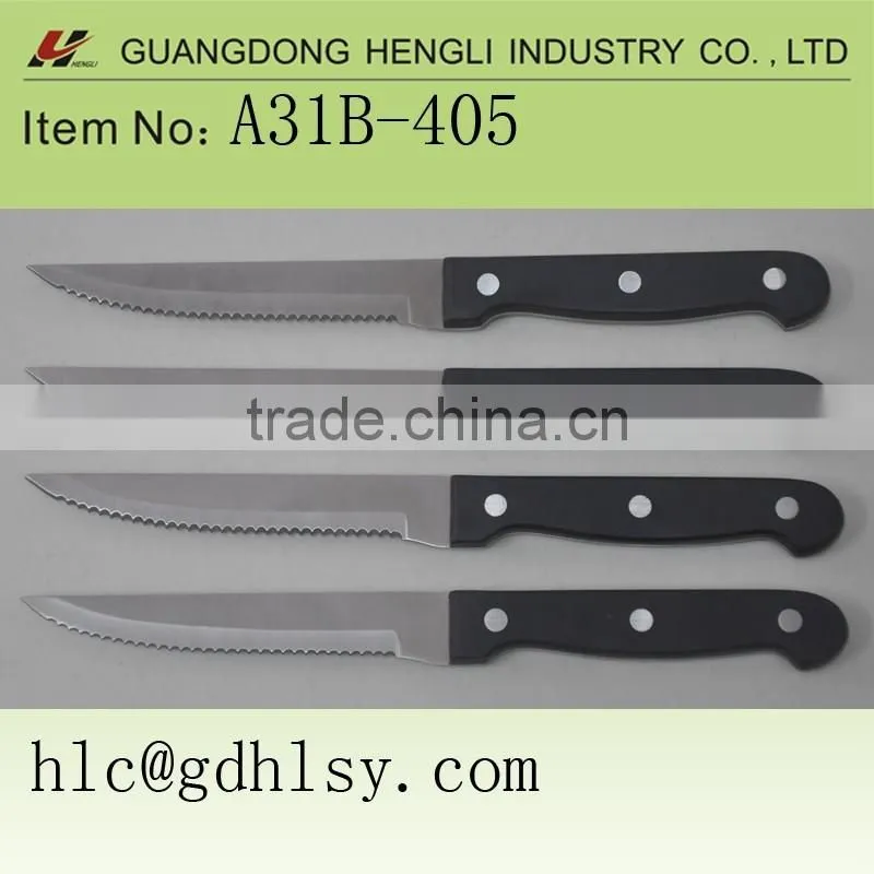 Plastic handle 4.5"steak knife set