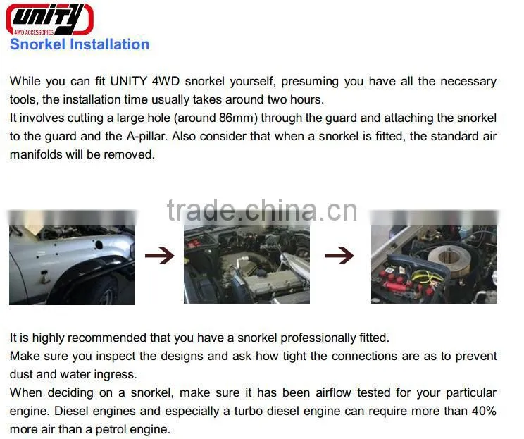 4X4 truck accessory car auto parts snorkel set for Land Cruiser