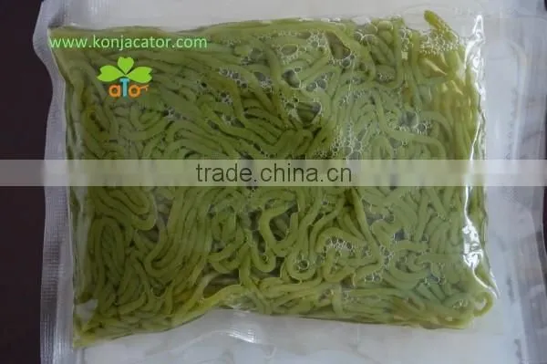 Wheat free instant noodles, gluten free konjac shirataki noodle for spinach flavor