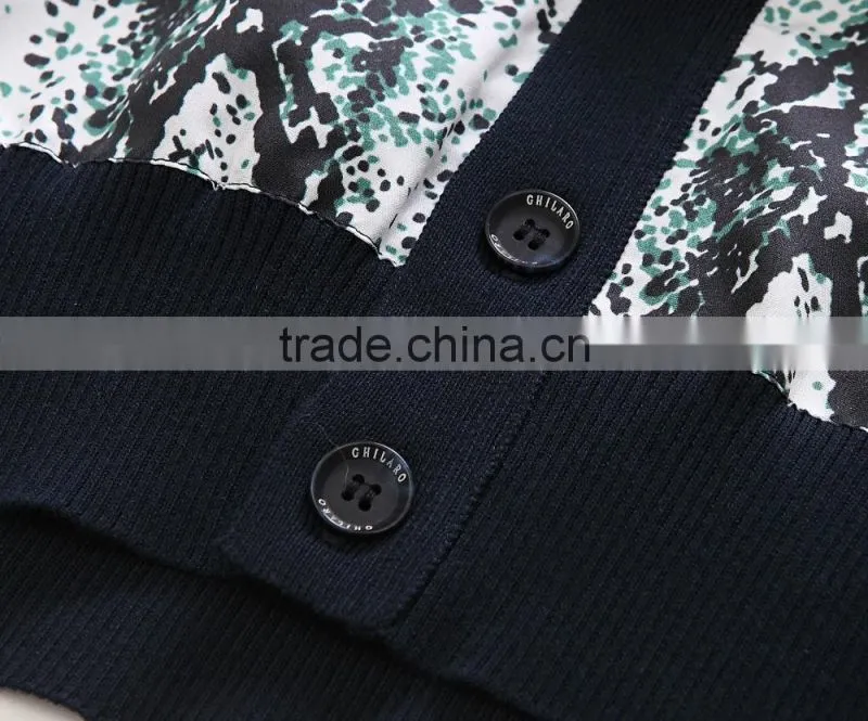 100% fine cotton mens knitwear cardigan