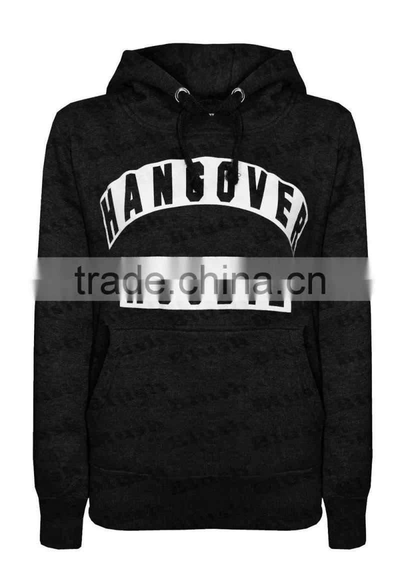 Ladies Print Tracksuit Top Hooded Plain Hoodie