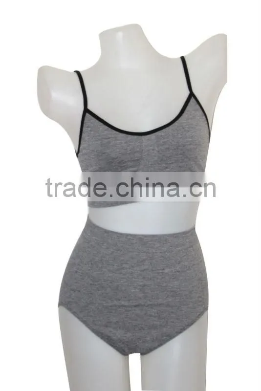 Heather grey sports bra and panty set new fashion design