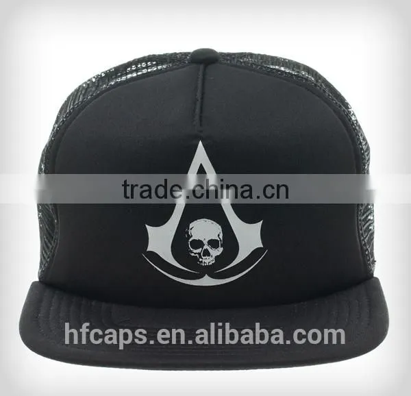 100% Polyester Black Foam And Mesh Sublimation Trucker Cap