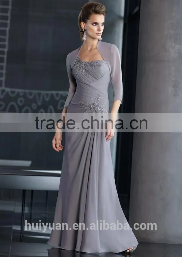 european tulle beading long evening dress for mother of groom