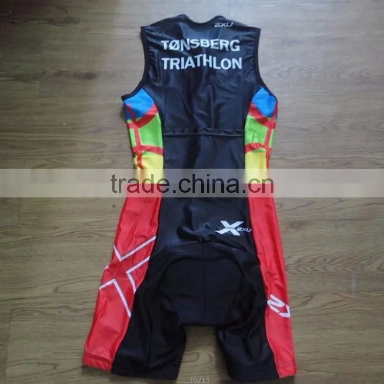 Custom high quality digital sublimation printing triathlon wetsuit surf sleeveless