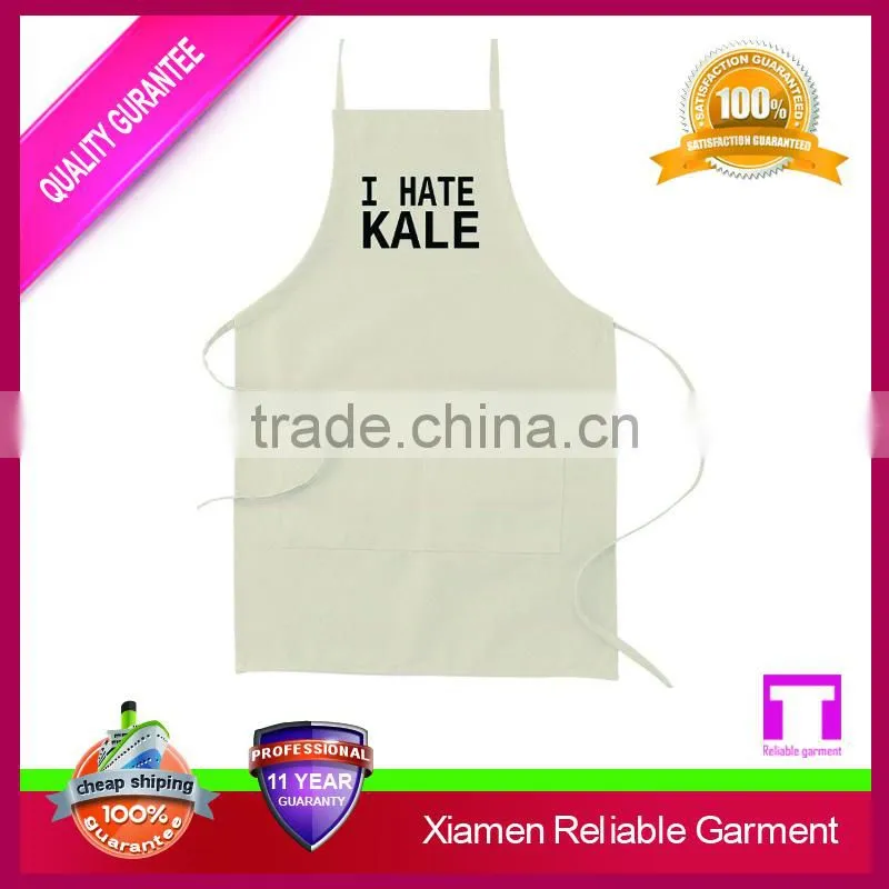 New design printed kitchen plastic 100 cotton aprons