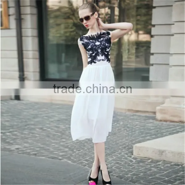 New Style Summer Dress/Casual Women Dress/Lastest Dress Designs Girl's Fashion Chiffon Dress