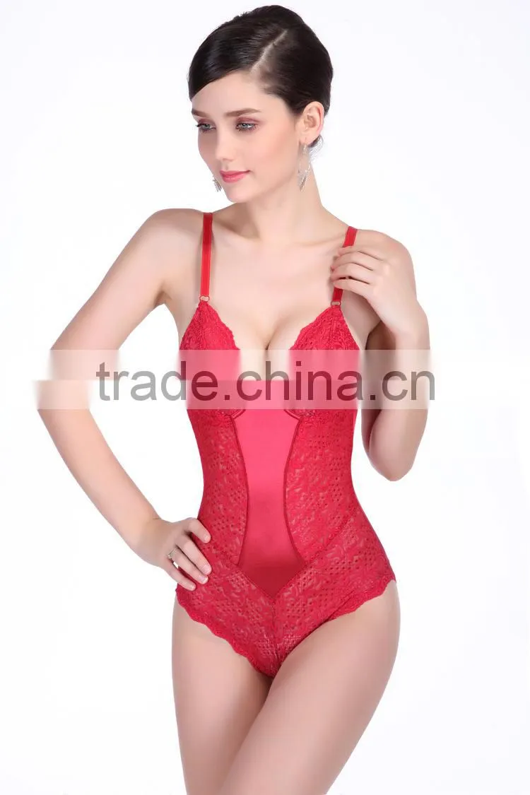 transparent seamless lace slim body shaper suit for women