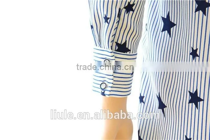 Fashionable women long sleeve dress shirts ladies longline casual shirts