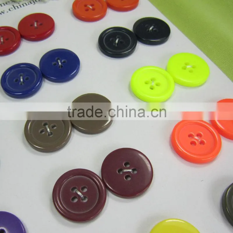 2015 4-holes fancy candy color polyester button,regular plastic resin button for clothing