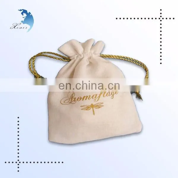 Custom design embroidered velvet fabric package multi-function silk velvet fabric screen printing velvet bag
