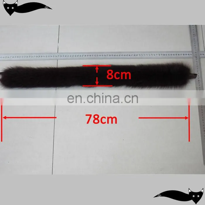 Genuine chocolate torte 75cm fox fur real fur trim