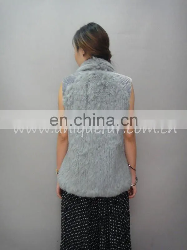 Knitting rabbit fur gilet with the CHIC style (MC-0971)