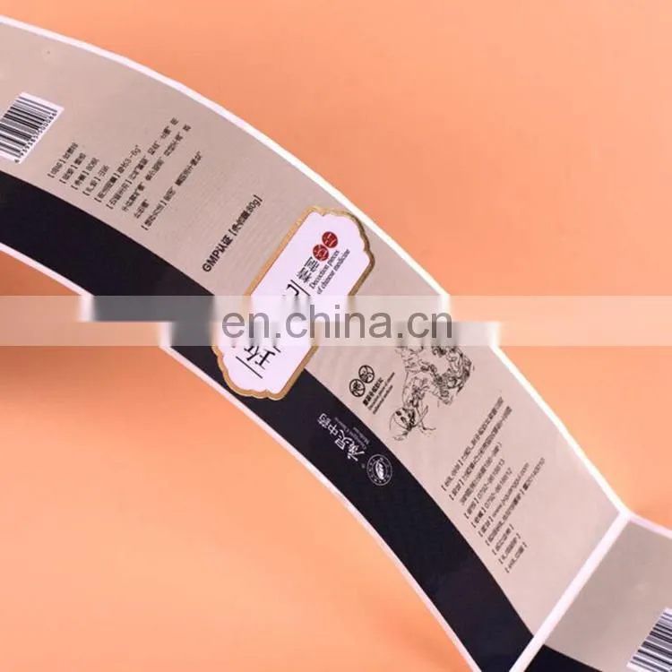 Reuseable waterproof pvc vinyl sticker/ adhesive paper roll label for medicine packaging