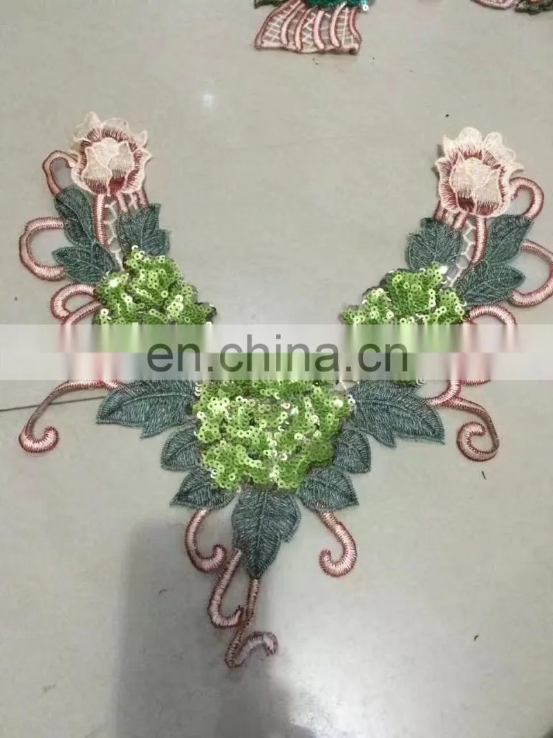 wholesale new deisgn popular flower embroidery sequin collar