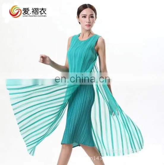 Pleated short dresses beaded chiffon women dresses summer