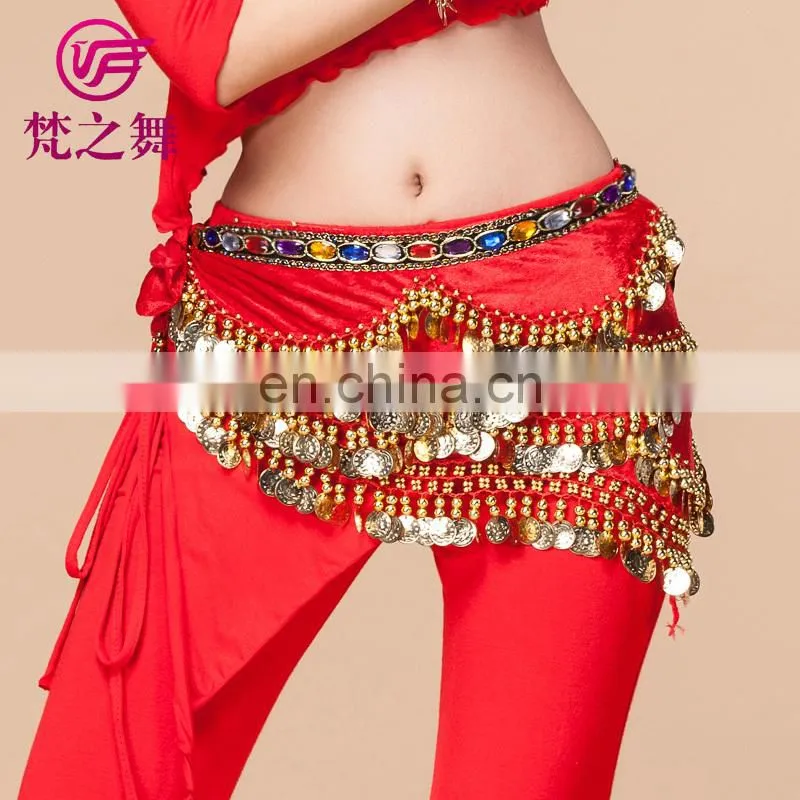 Hot sale egyptian gold coins belly dance hip scarf Y-2034#