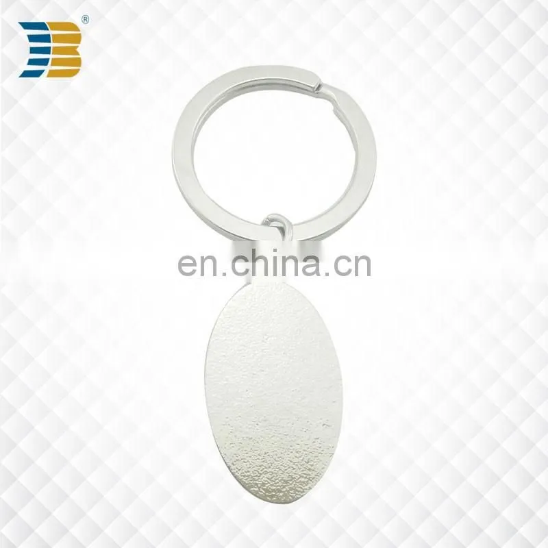 promotional oval shape custom painted metal keychain