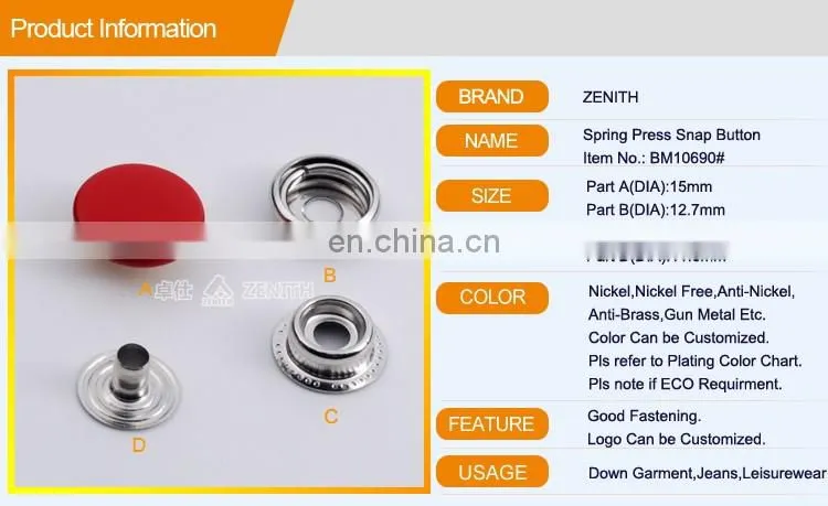 Painted Colorful Snap Button for Garment and Jacket BM10690