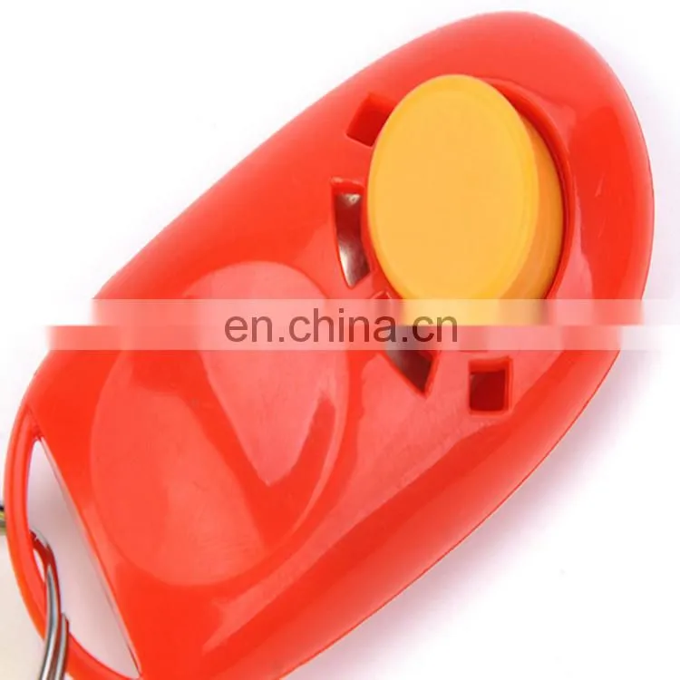 Factory direct wholesale pet cat dog training clicker with wrist strap
