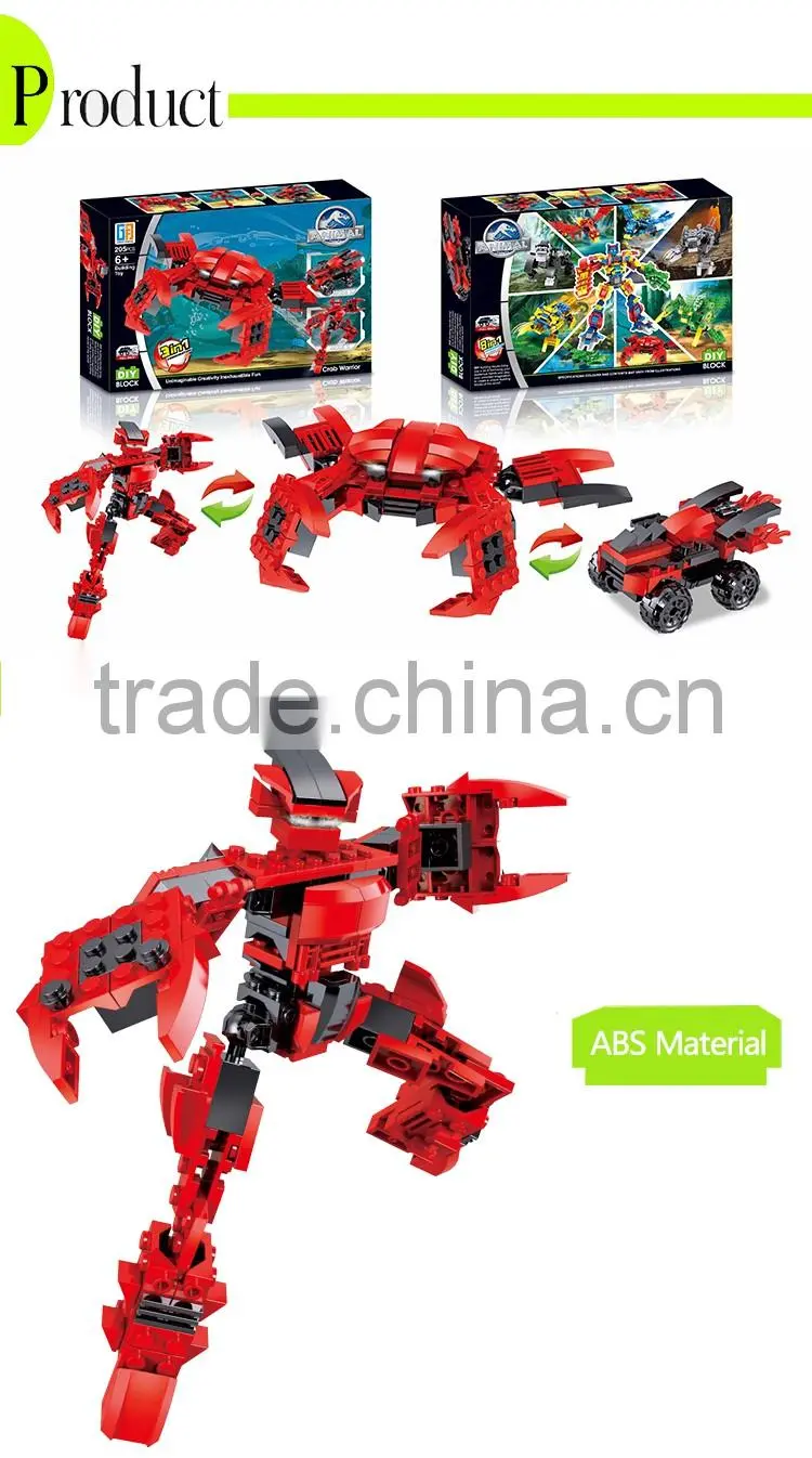 2016 new type deformation warrior building block series robot for promotion