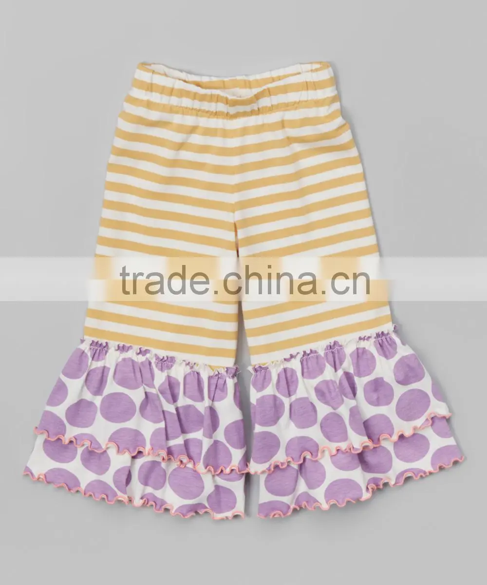 custom made in china 100% cotton ruffle fashion baby girl pants