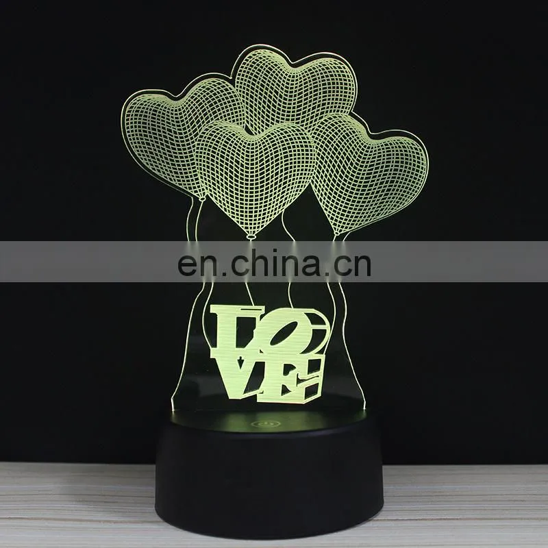Custom design USB acrylic lighting 3d desk light table lamp for kids