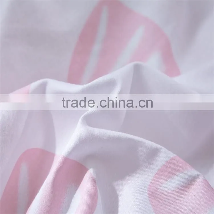 Cute girls bedding set pink bow printed kids comforter cover sets eco-friendly children quilt cover set