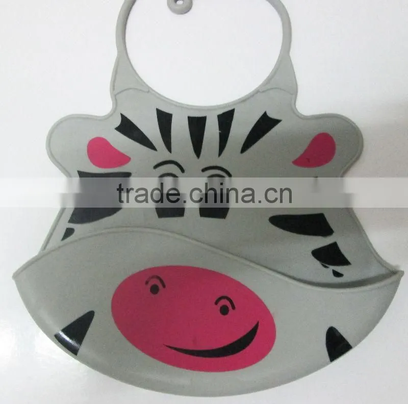 Cute Animal printed plain white baby bibs wholesale