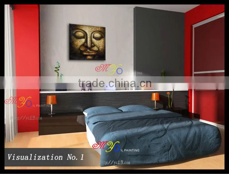 oil painting on canvas decoration buddha head hand painted