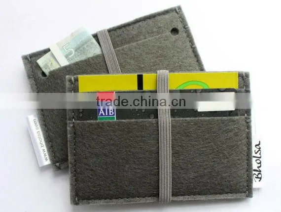 supply soft healthy wool felt leather card holder with Italy new design in 2013 and offer ODM OEM service