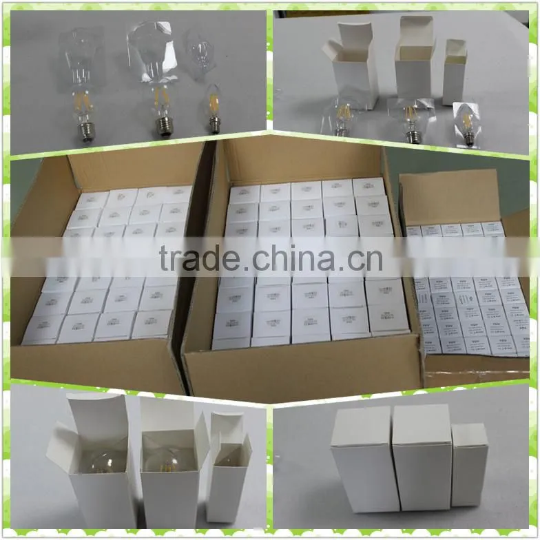 Hot!!! TUV CE ROHS 4W 360degree 400lm Clear glass a60 e27 led bulb smd filament bulb