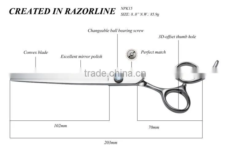 Razorline NPK15 Classic Japanese pet scissors, the Best grooming shears, the most popular dog grooming sciccors