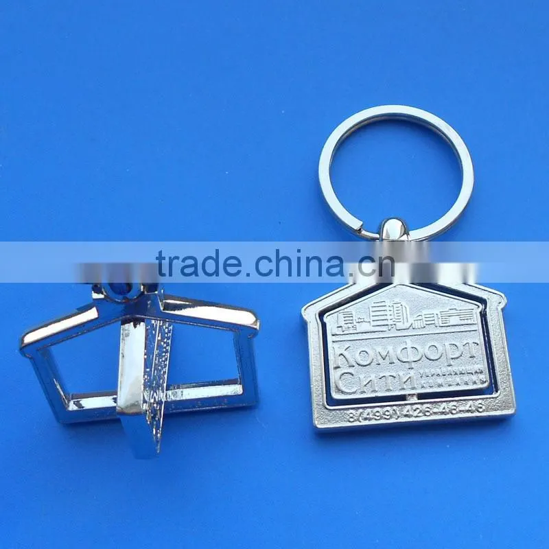 White T shirt shape with custom plastic doming metal keychain