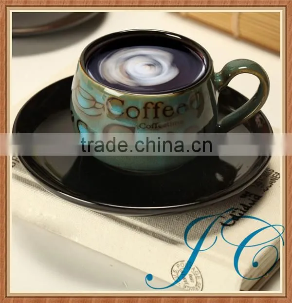 Lovely small coffee and tea set/coffee mug with smiling face for gift