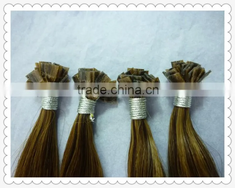 wholesale100% natural human hair piano color 100 keratin tip human hair extension