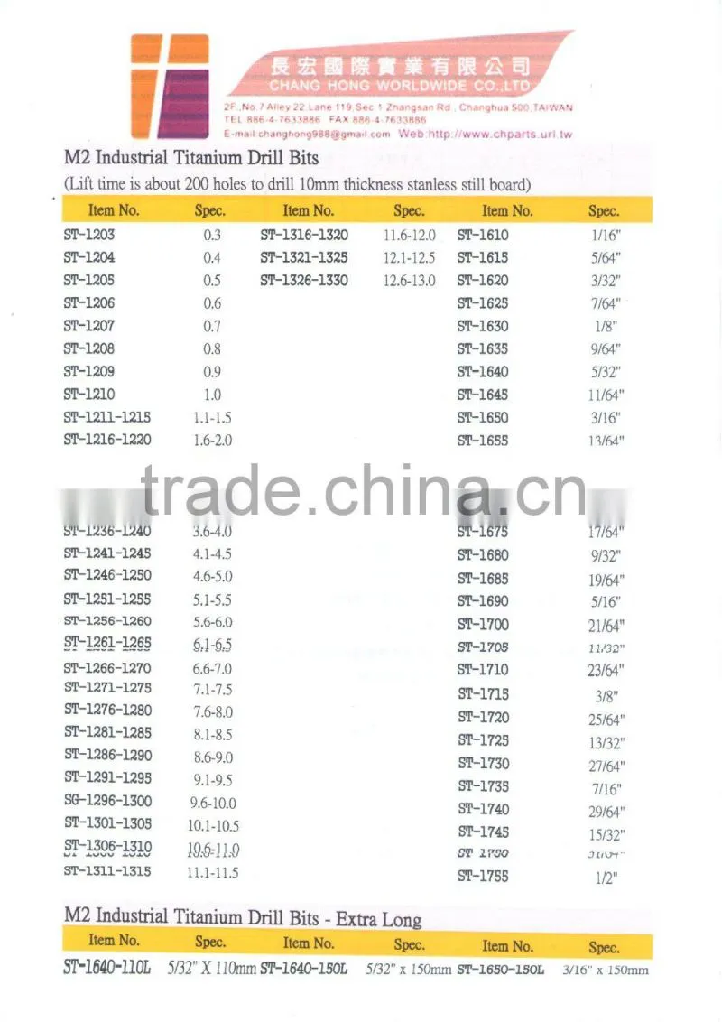High Speed Steel Drill Bits For Wood Durable Installer Bits