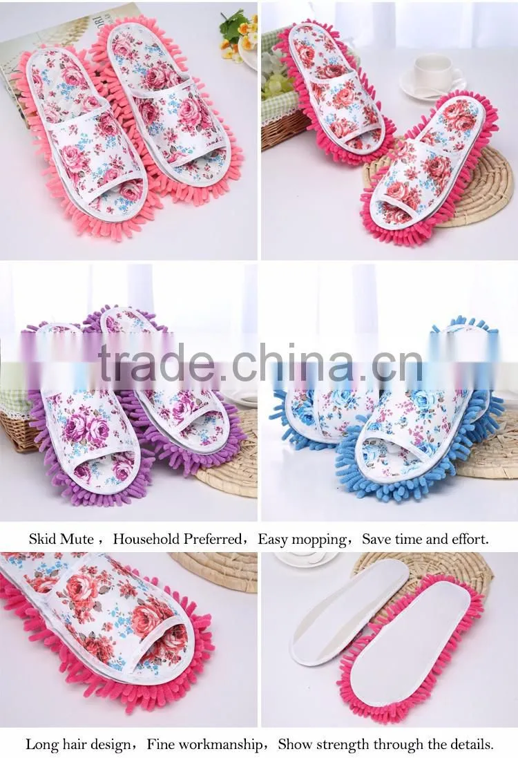 Clean Felt Shoes Cheap Price Kitchen Dust Chenille Mop Slippers