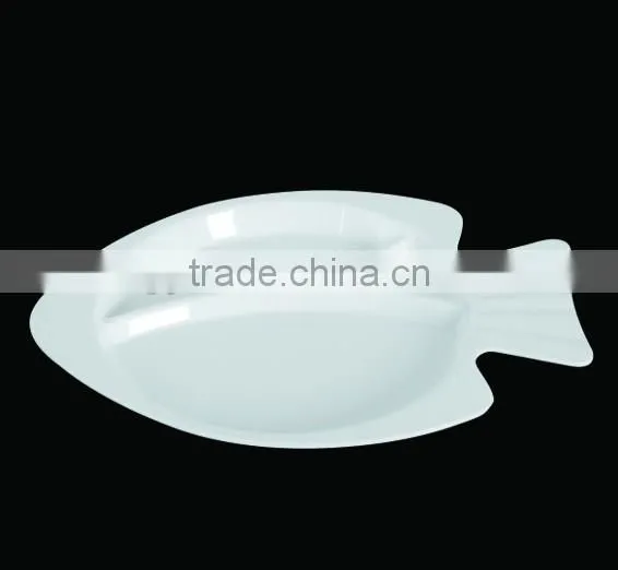 White melamine snack tray