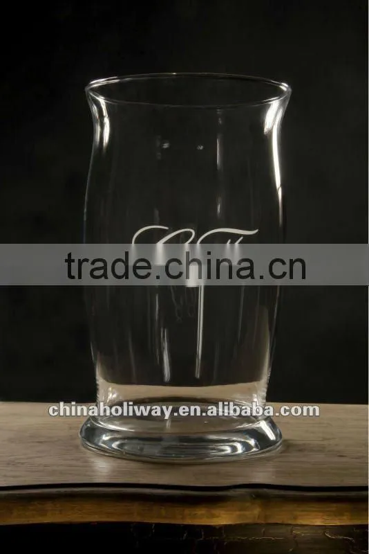 Clear Hurricane Glass, Glass Candle Holder for Centerpiece, Large Size
